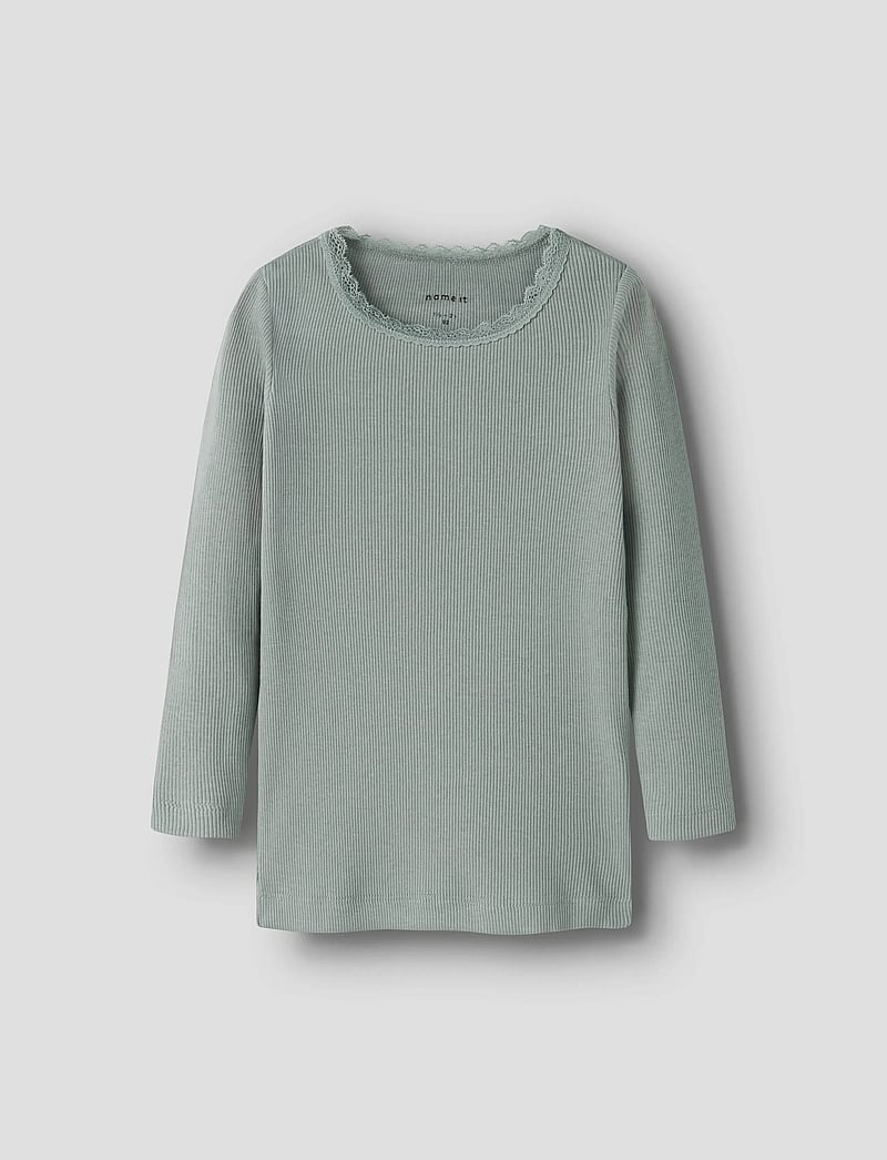 name it - NMFKAB LS TOP NOOS - langärmelig - slate gray - 0