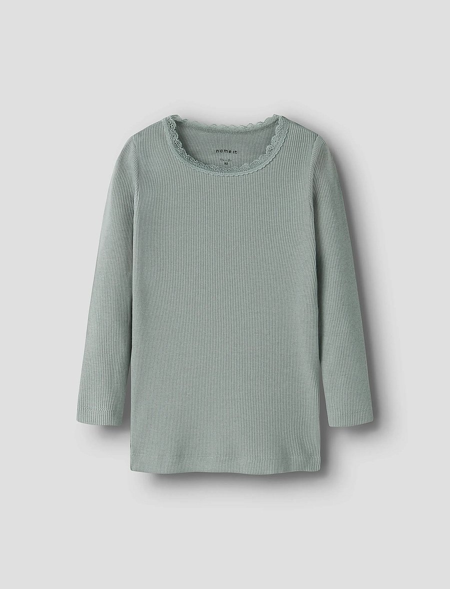 name it - NMFKAB LS TOP NOOS - langärmelig - slate gray - 0