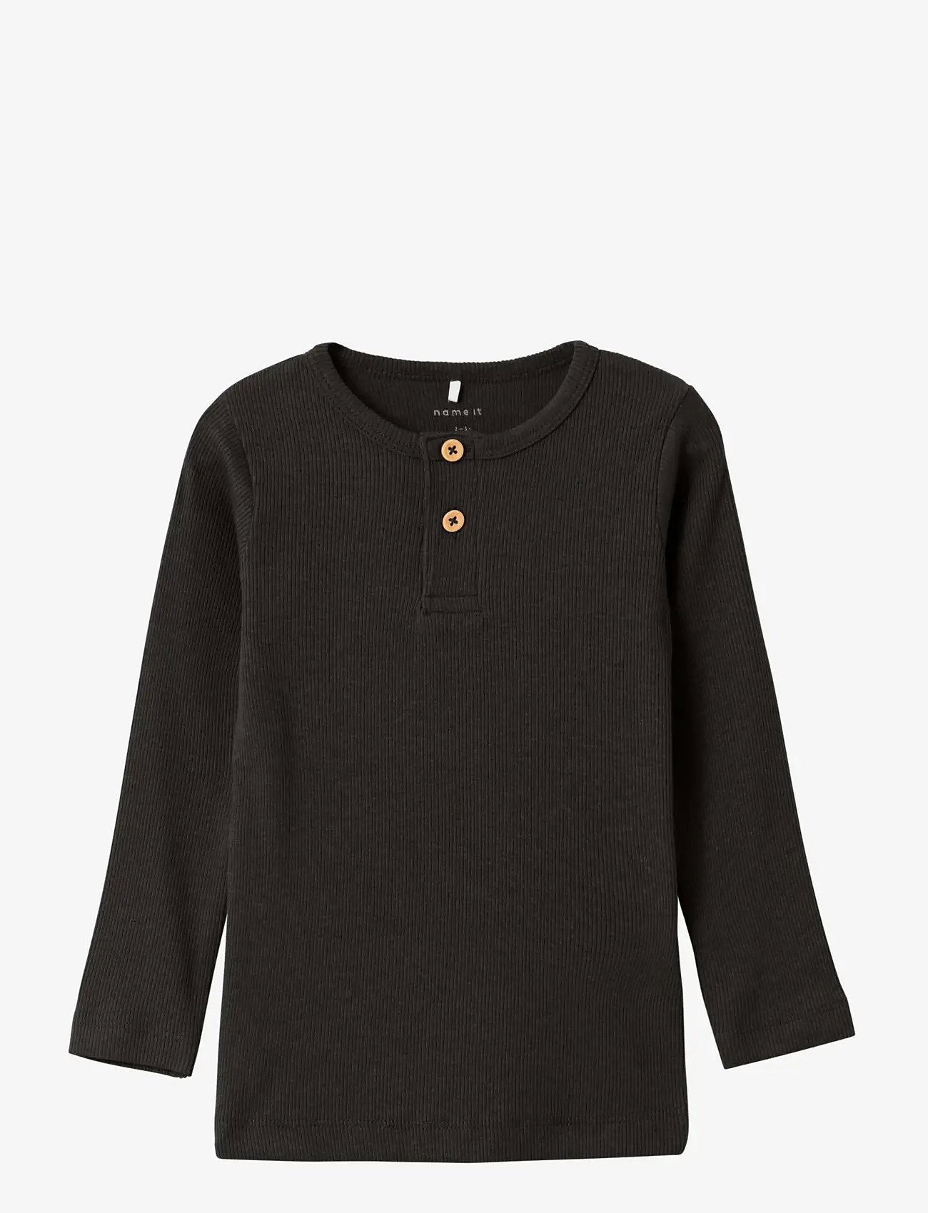 name it - NMMKAB LS TOP NOOS - langærmede t-shirts - black - 1