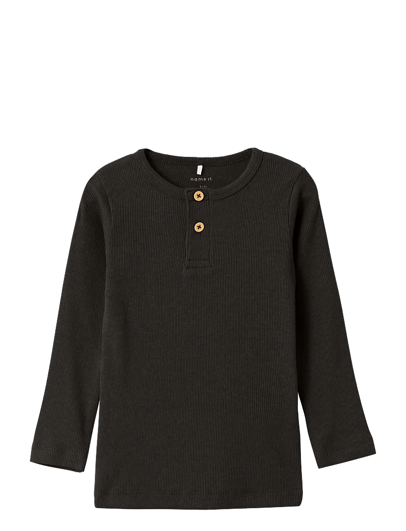 name it - NMMKAB LS TOP NOOS - langærmede t-shirts - black - 1