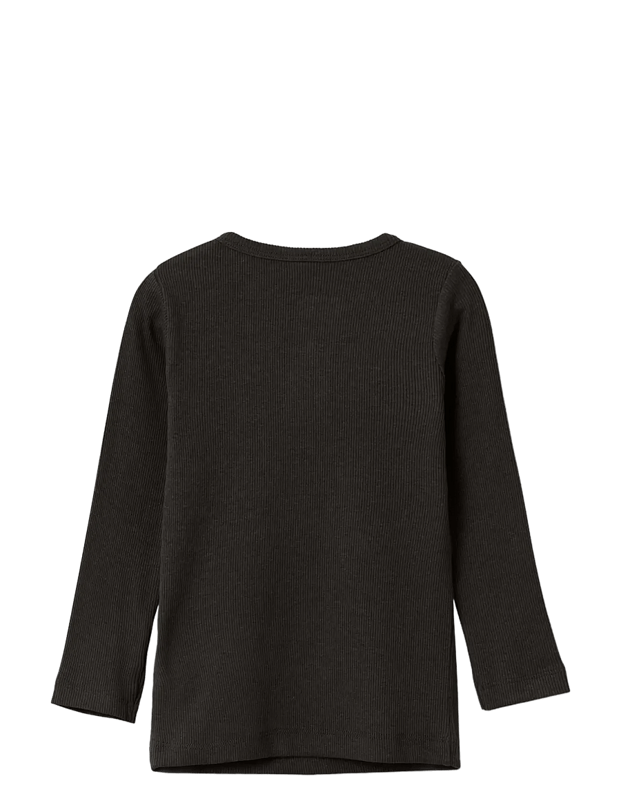 name it - NMMKAB LS TOP NOOS - langærmede t-shirts - black - 2