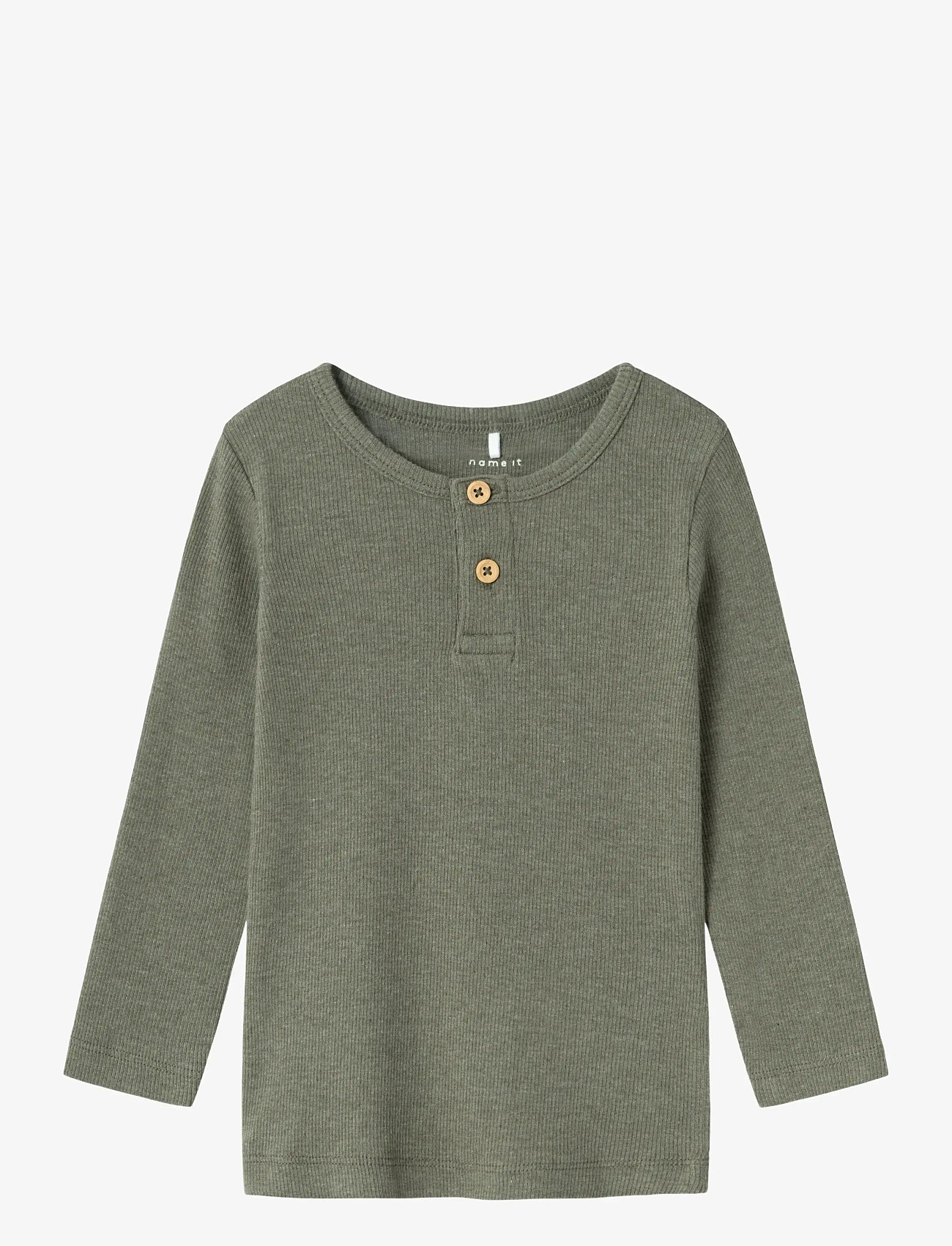name it - NMMKAB LS TOP NOOS - pikkade varrukatega t-särgid - dusty olive - 0