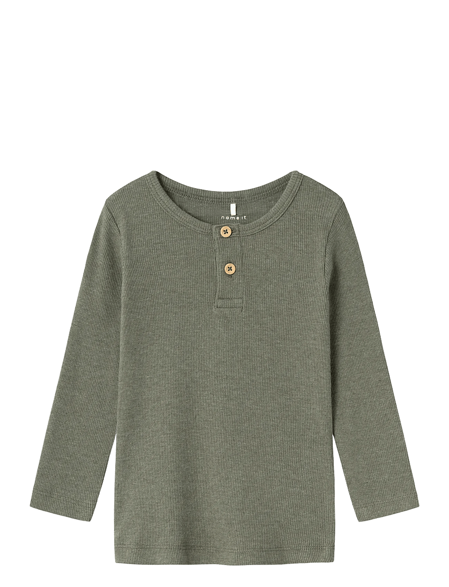 name it - NMMKAB LS TOP NOOS - långärmade t-shirts - dusty olive - 0