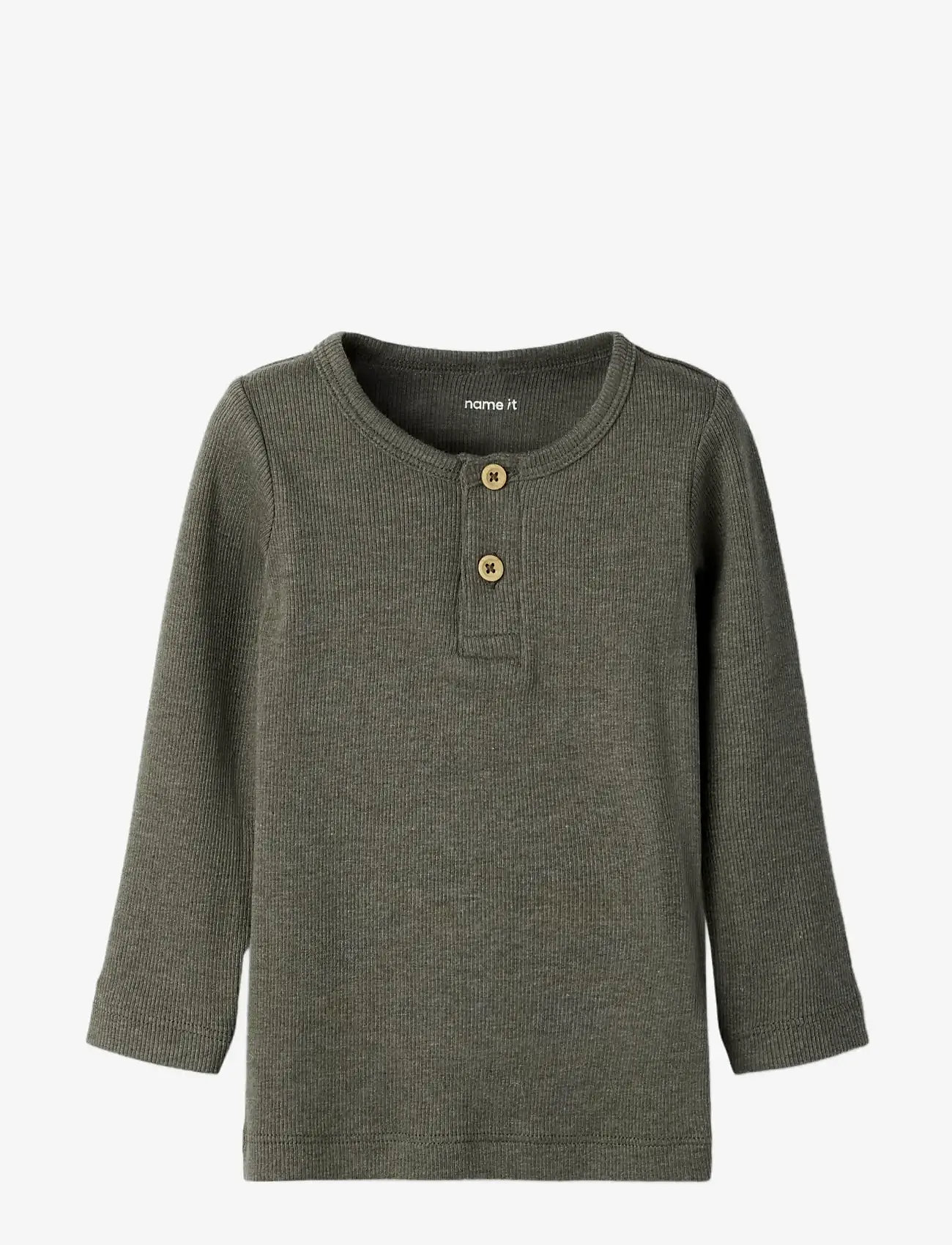 name it - NMMKAB LS TOP NOOS - pikkade varrukatega t-särgid - dusty olive - 2