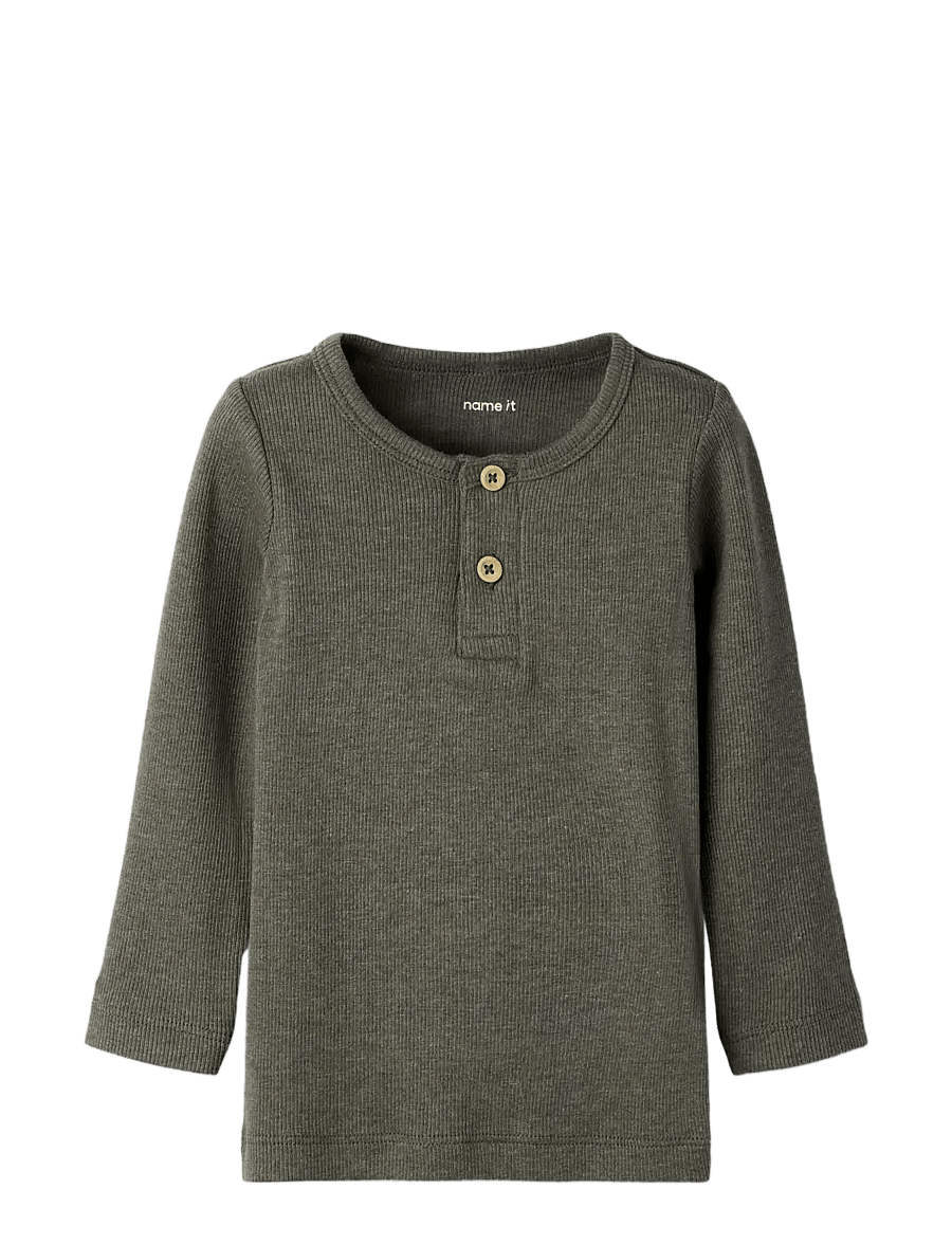 name it - NMMKAB LS TOP NOOS - långärmade t-shirts - dusty olive - 2