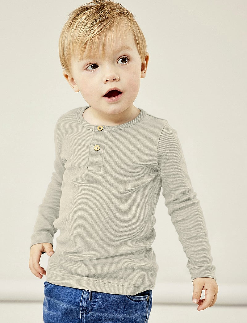 name it - NMMKAB LS TOP NOOS - långärmade t-shirts - peyote melange - 0