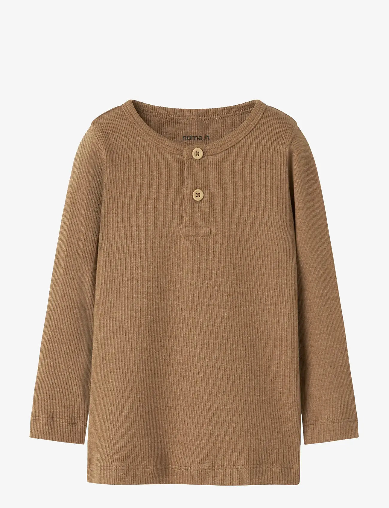 name it - NMMKAB LS TOP NOOS - långärmade t-shirts - toasted coconut - 1