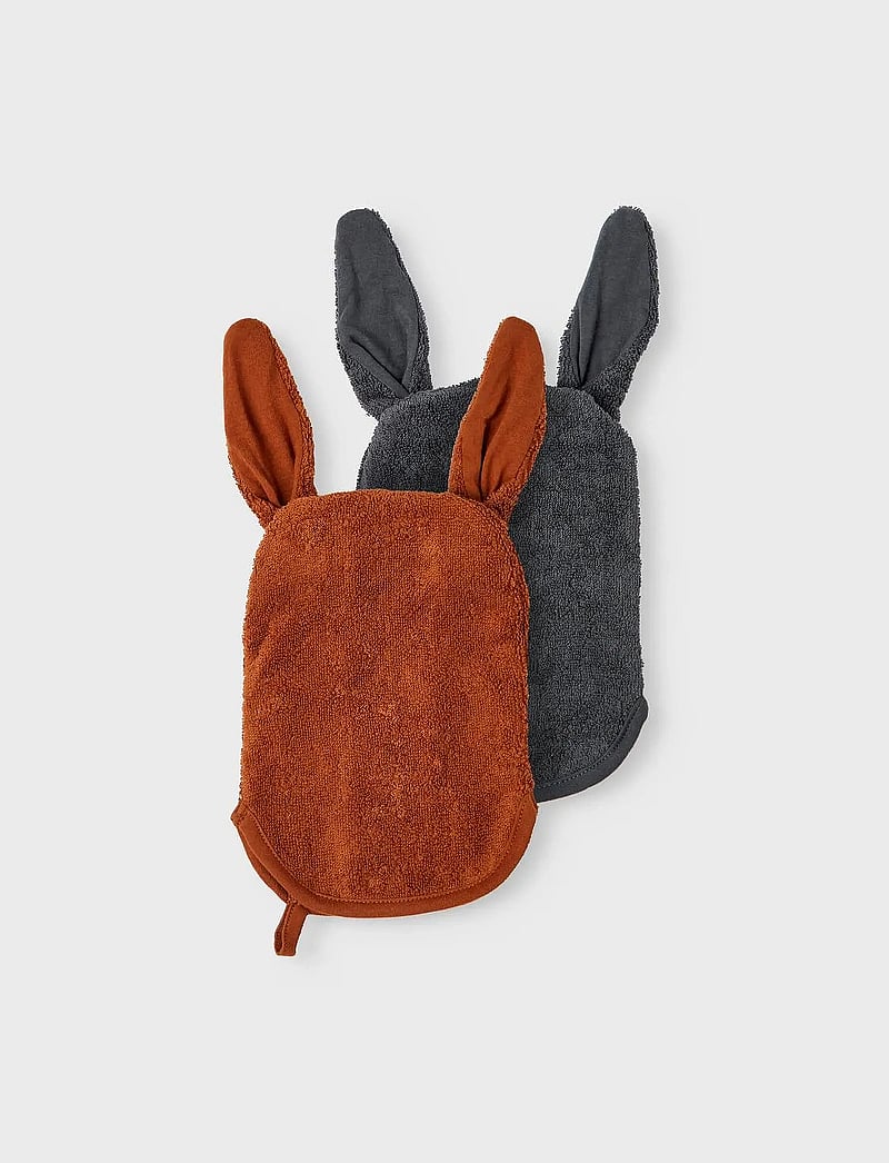 name it - NBNRIO WASHING CLOTH 2P - mulltücher - iron gate - 0