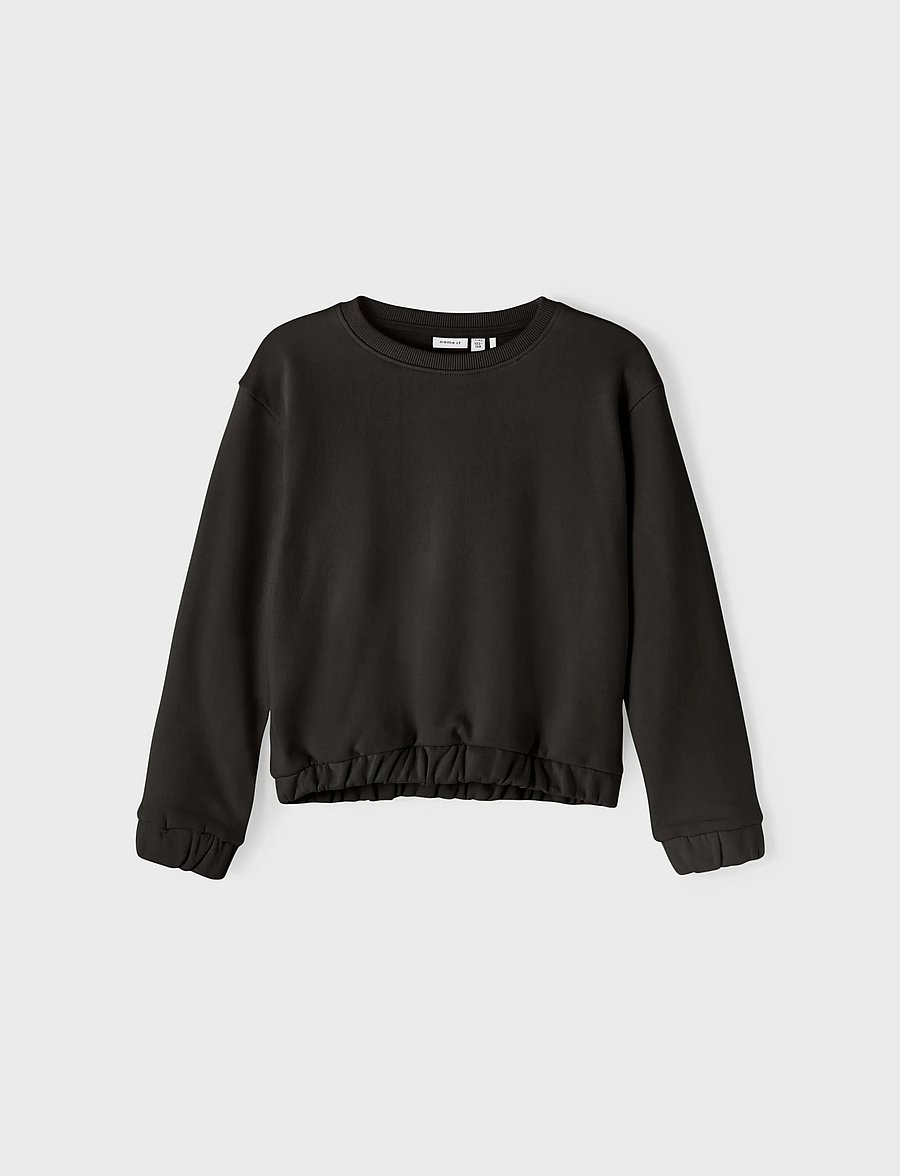 name it - NKFTULENA LS SWEAT UNB NOOS - sweatshirts - black - 0