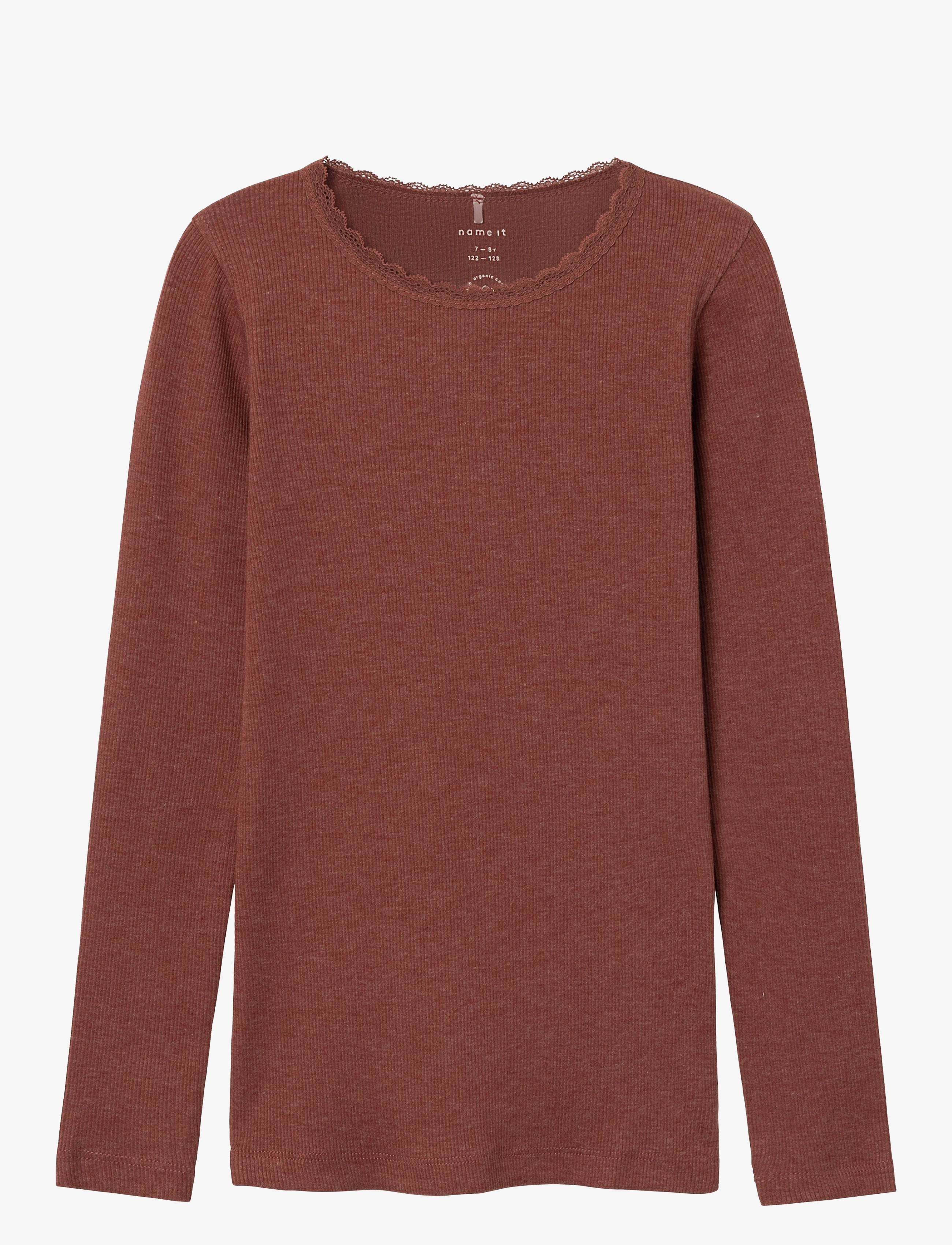 name it - NKFKAB LS SLIM TOP - långärmade t-shirts - apple butter - 1