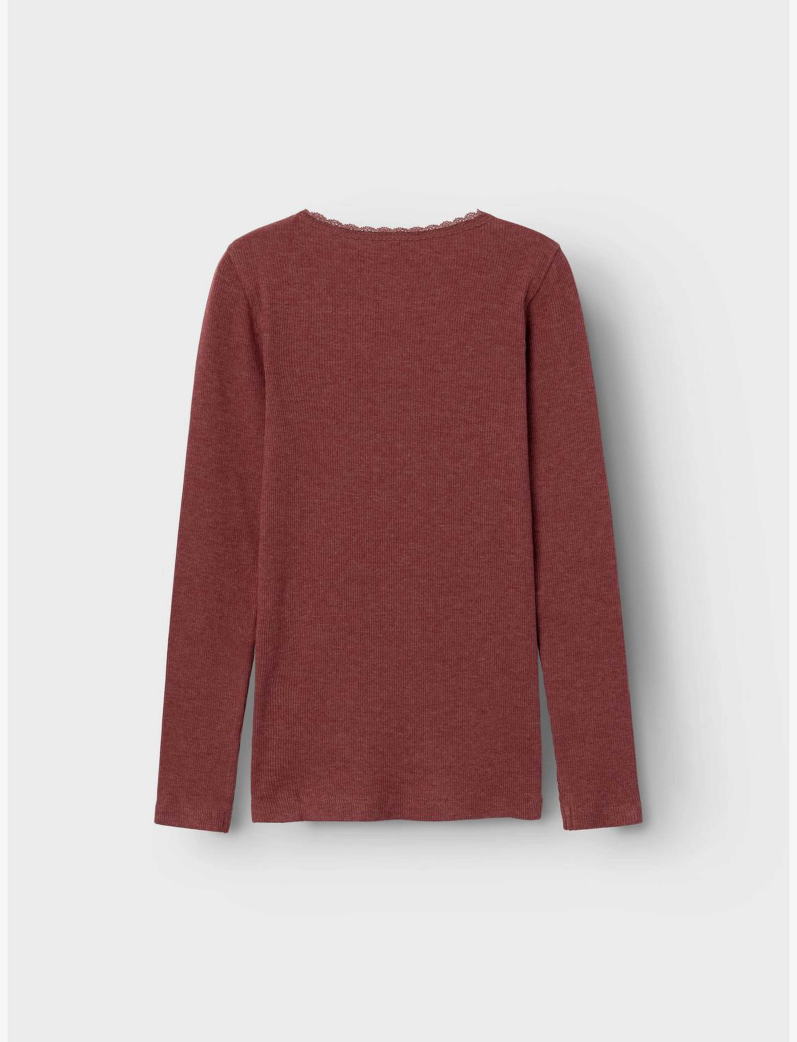 name it - NKFKAB LS SLIM TOP - långärmade t-shirts - apple butter - 2