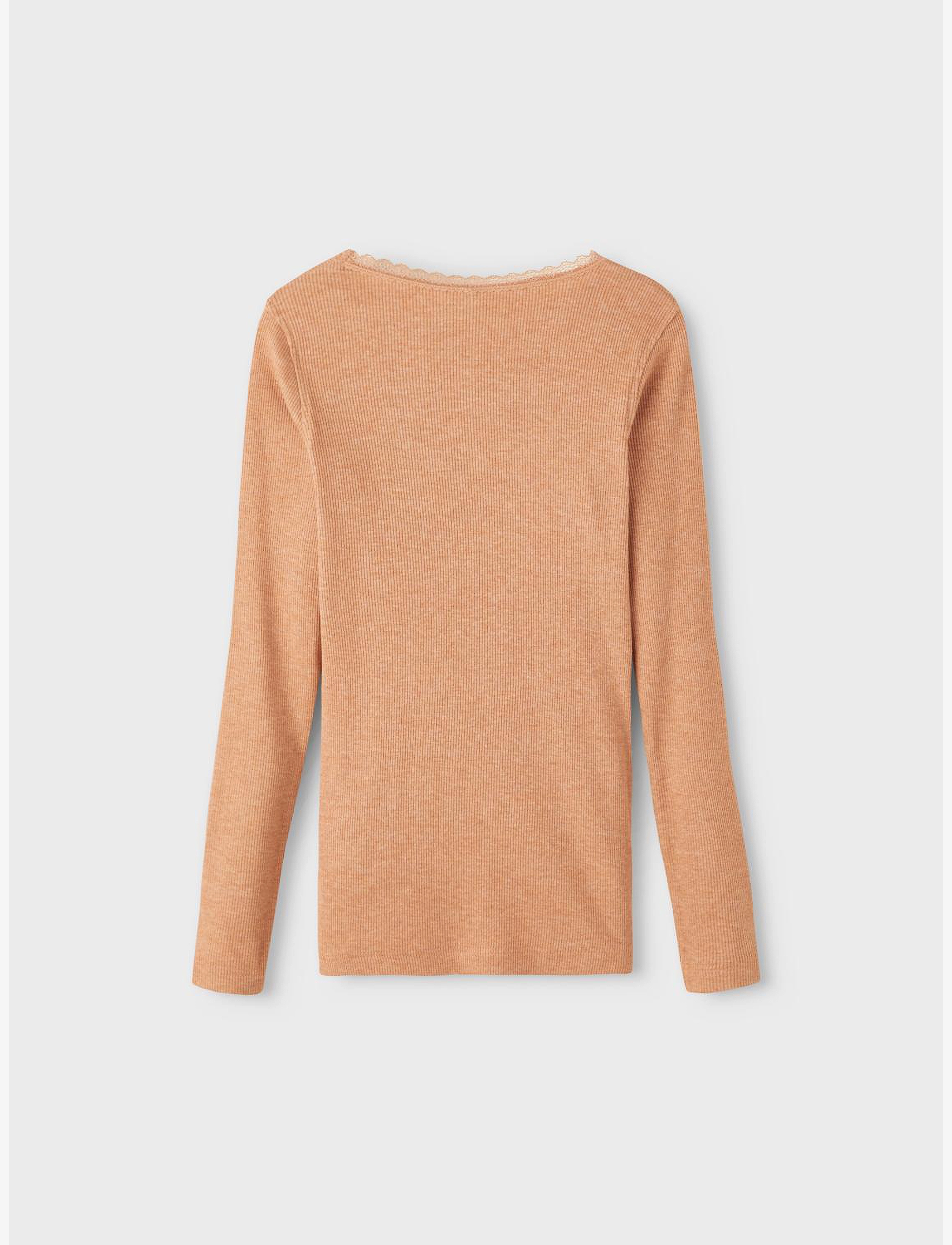 name it - NKFKAB LS SLIM TOP - langærmede t-shirts - cafÉ au lait - 2