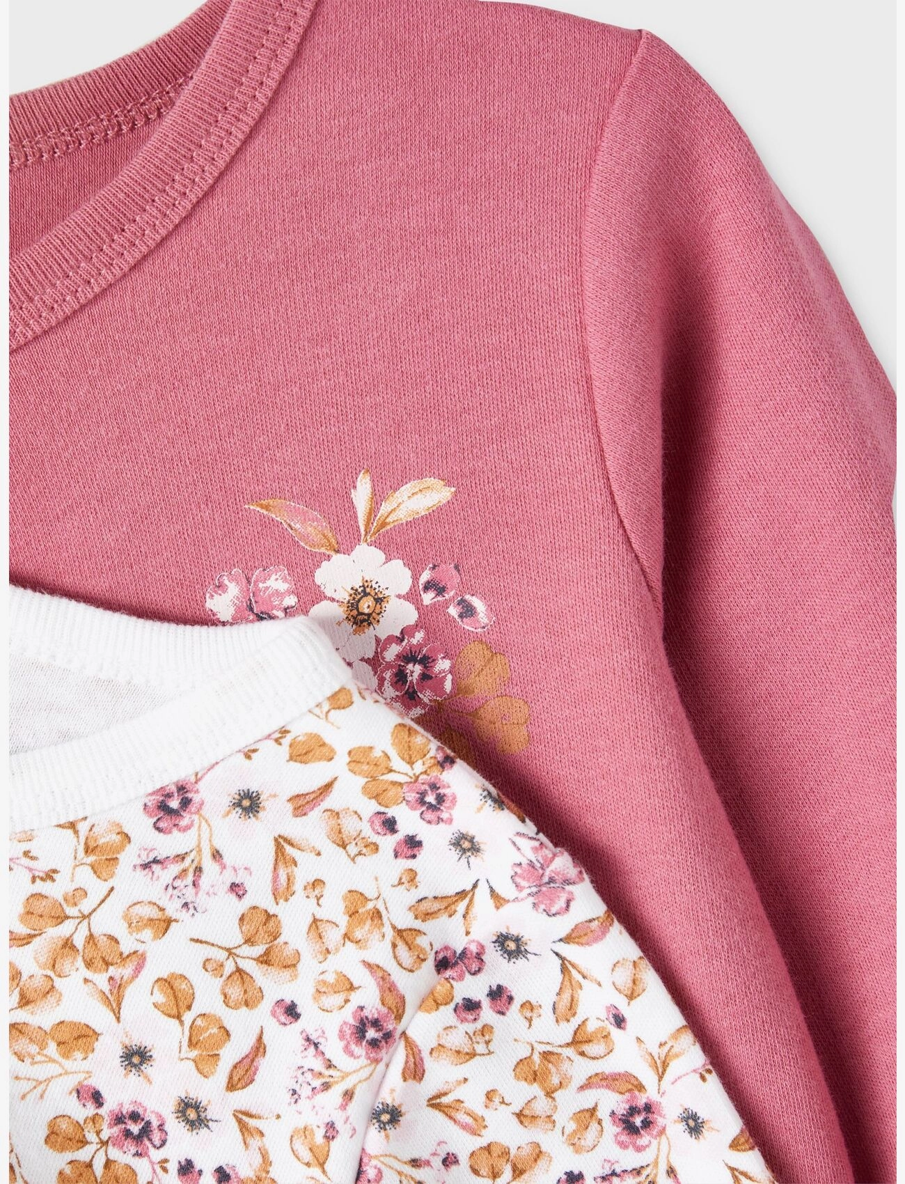 name it - NBFNIGHTSUIT 2P W/F ROSE FLOWER NOOS - rose wine - 4