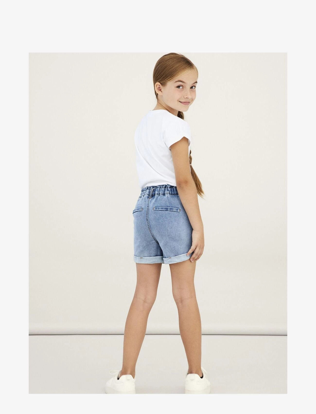 name it - NKFBELLA SLIM HW DNM SHORTS 5460-TZ NOOS - light blue denim - 4