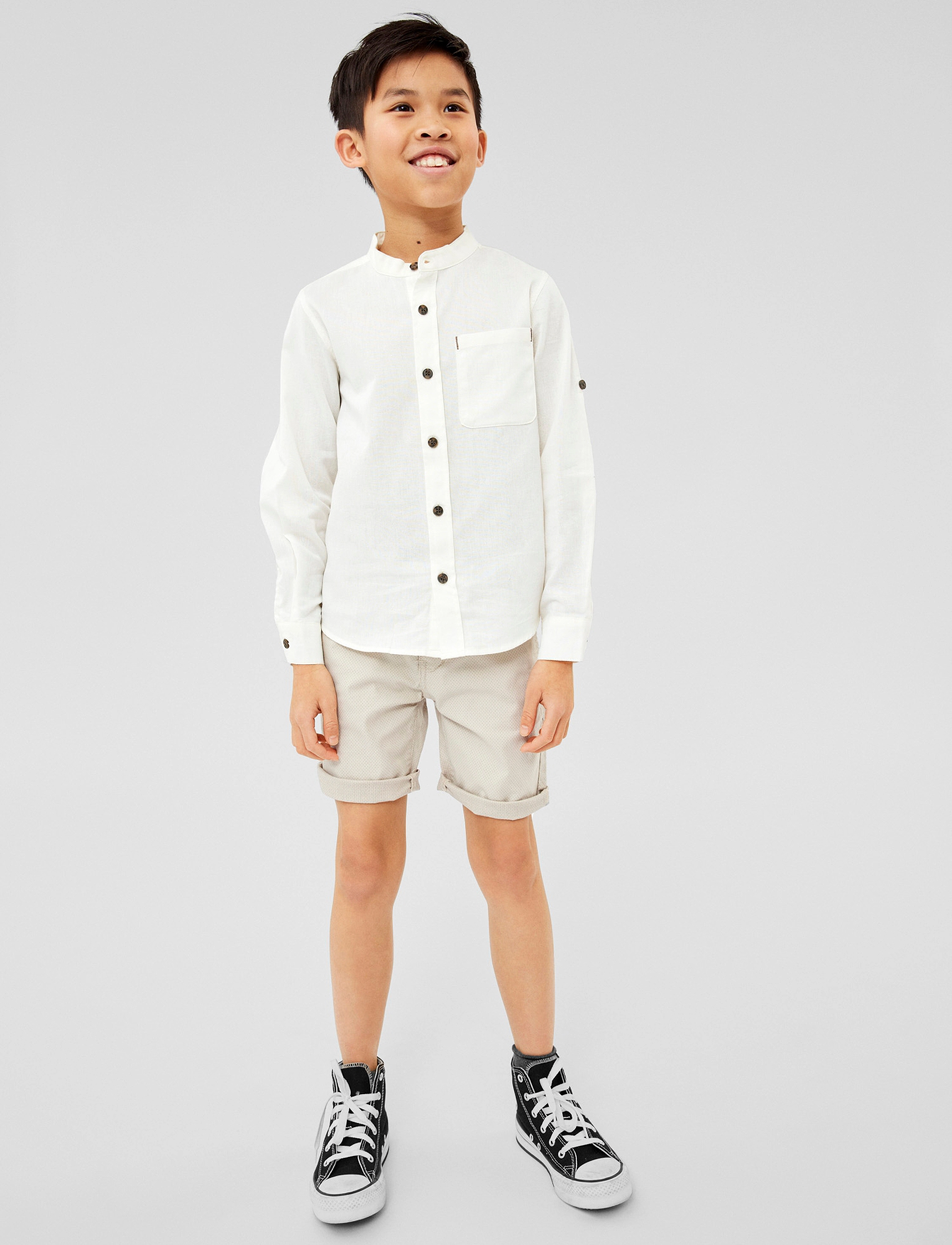 name it - NKMFISH LS SHIRT FF NOOS - white alyssum - 3