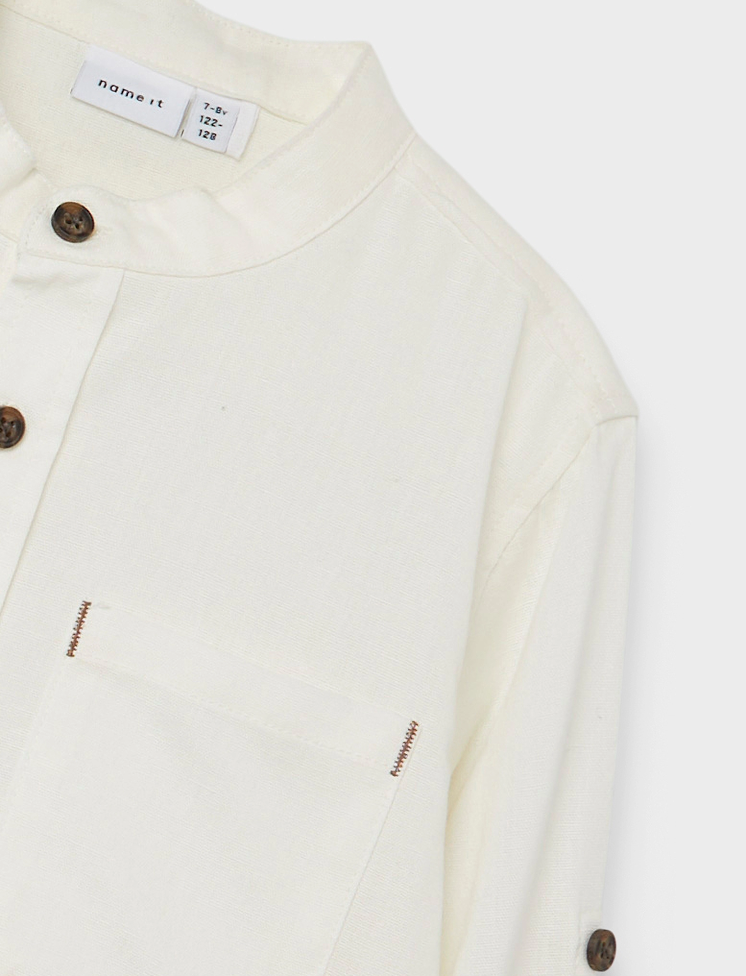 name it - NKMFISH LS SHIRT FF NOOS - white alyssum - 2