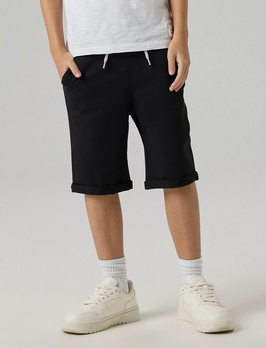 name it - NKMVERMO LONG SWE SHORTS UNB F NOOS - sweatshorts - black - 0