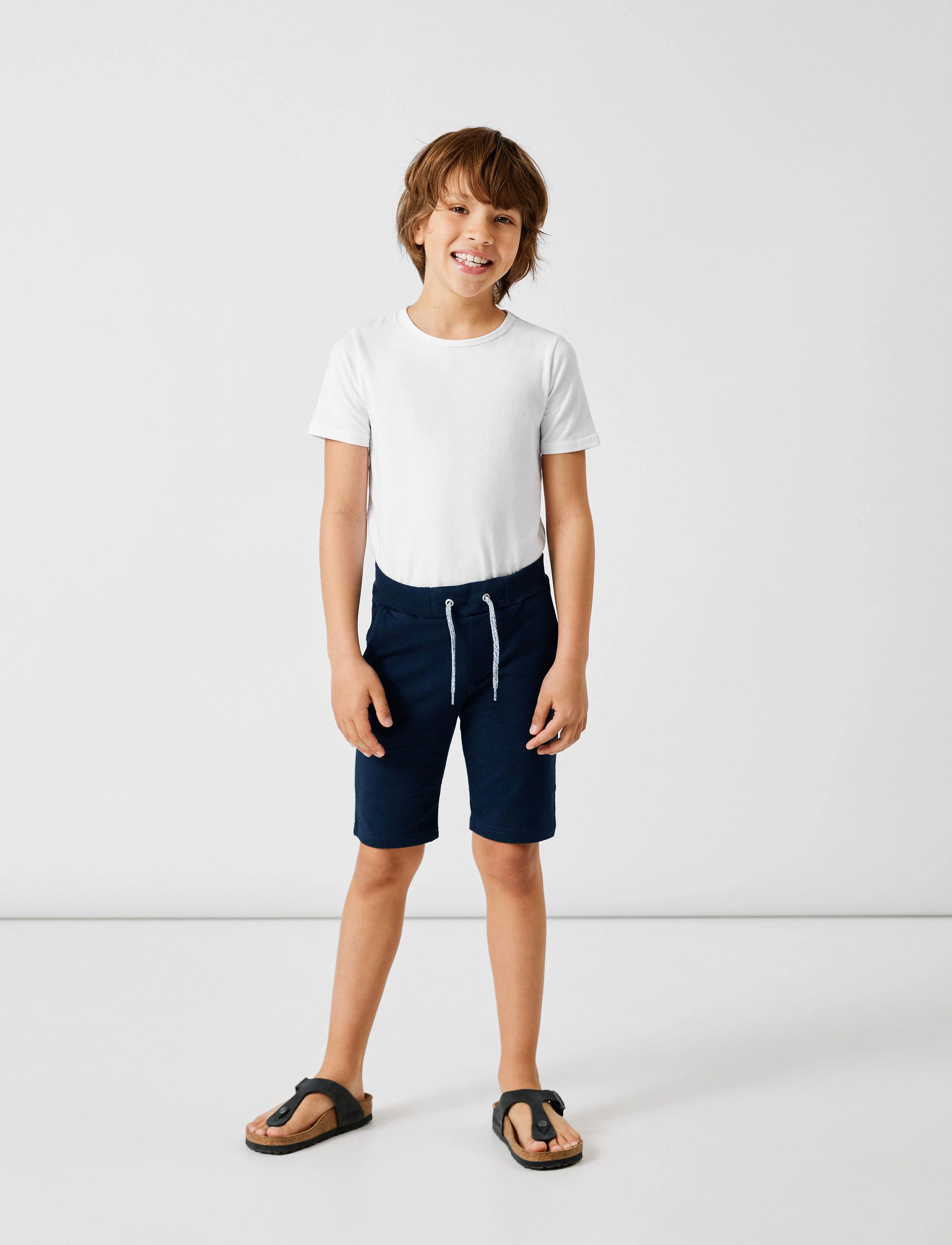 name it NKMVERMO LONG SWE SHORTS UNB F NOOS - Shorts - DARK SAPPHIRE / grey