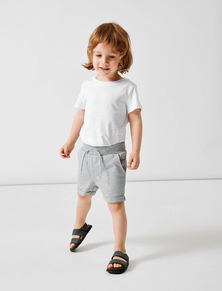 name it - NKMVERMO LONG SWE SHORTS UNB F NOOS - sweatshorts - grey melange - 3