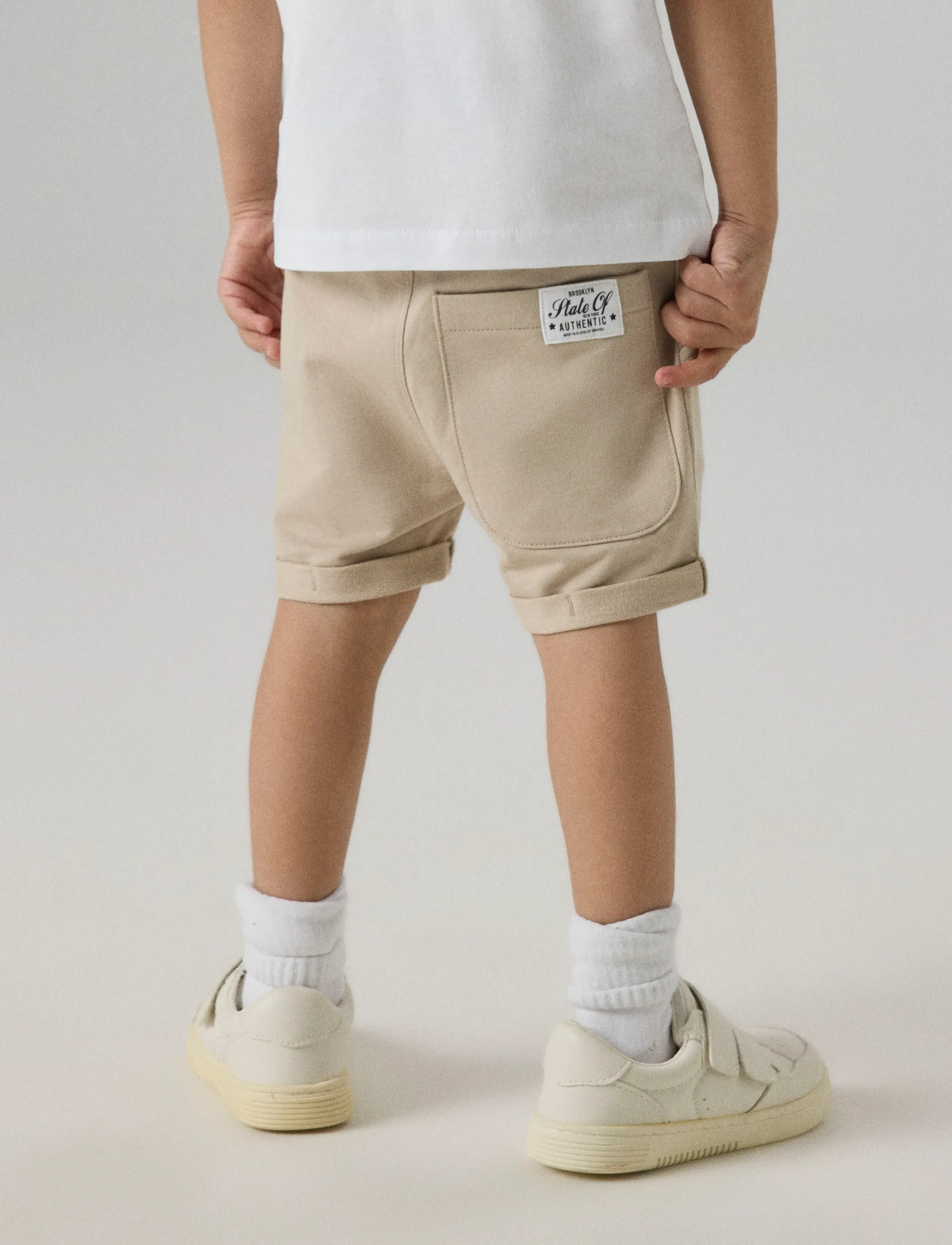 name it NKMVERMO LONG SWE SHORTS UNB F NOOS - Shorts - PURE CASHMERE / beige