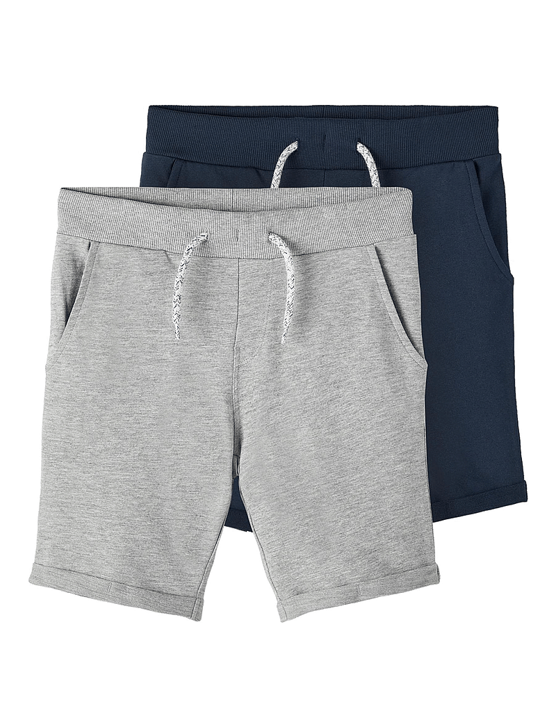 name it - NKMVERMO 2P LONG SWE SHORTS UNB F NOOS - sweatshorts - grey melange - 1