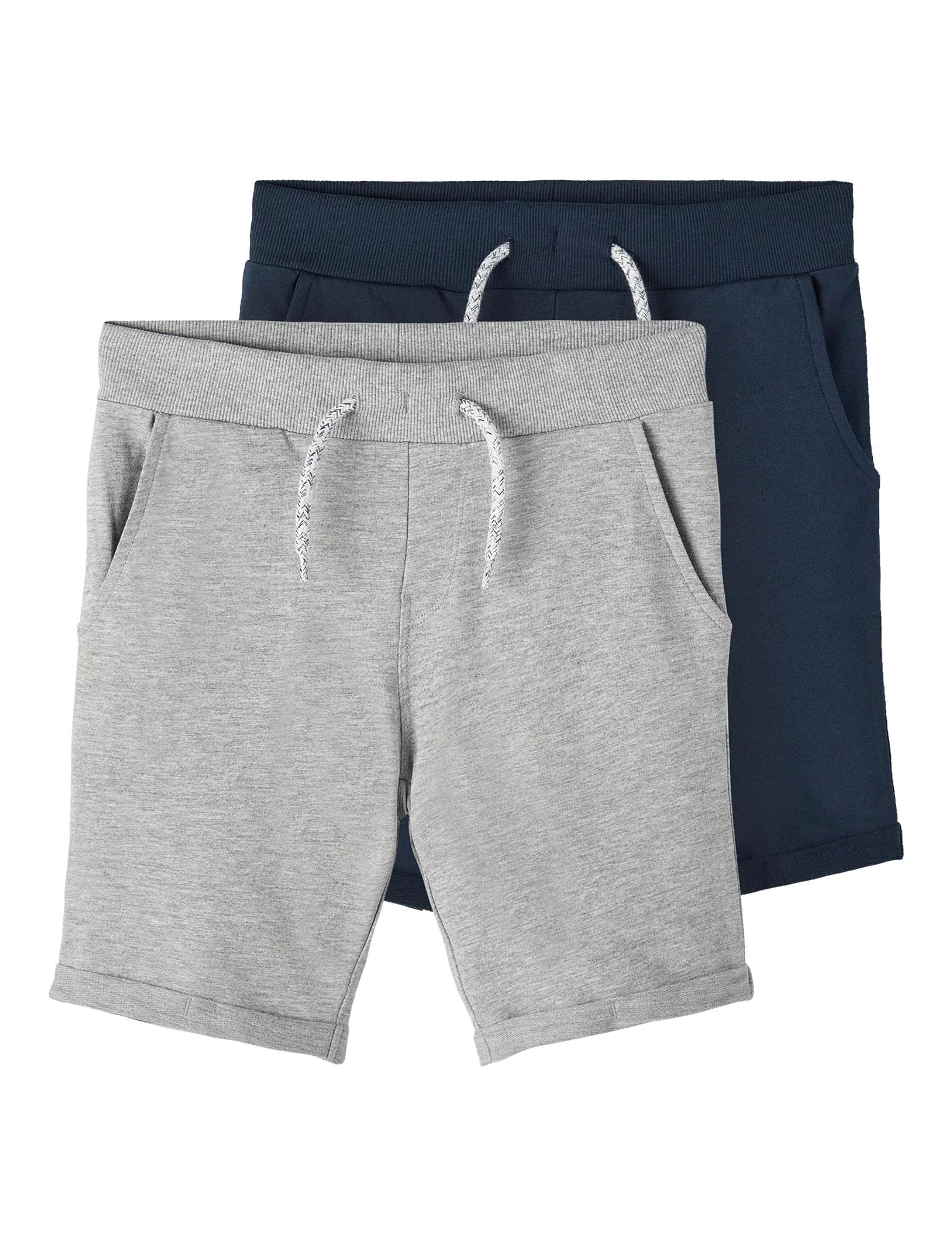 name it NKMVERMO 2P LONG SWE SHORTS UNB F NOOS - 4 for 3 - GREY MELANGE / grey