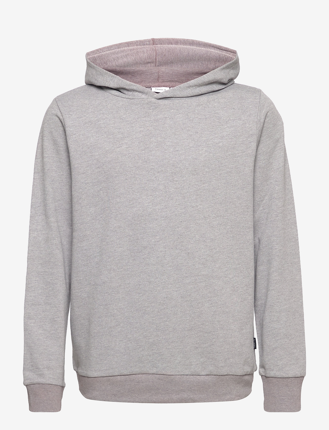 name it - NKMNESWEAT W HOOD UNB NOOS - grey melange - 0