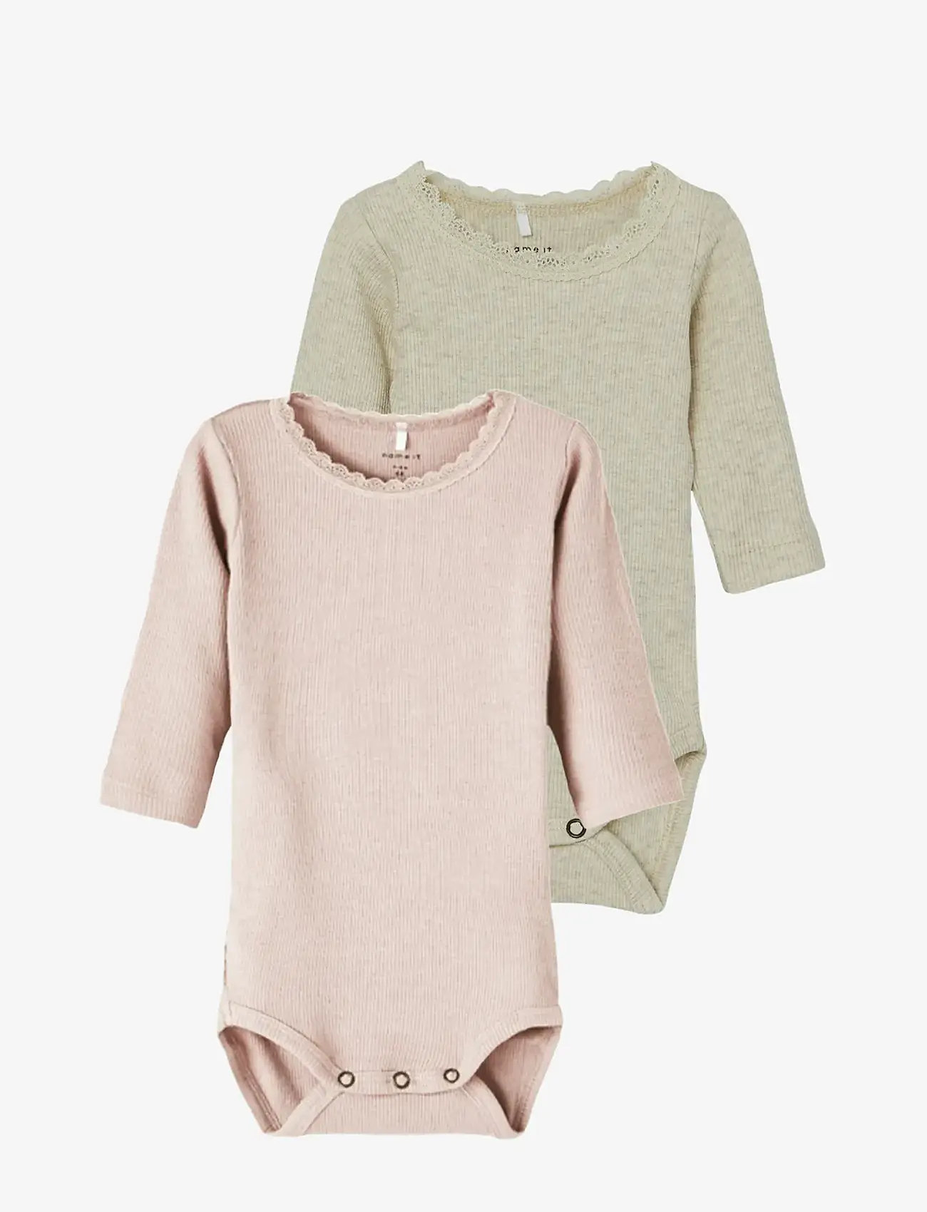 name it - NBFKAB 2P LS BODY NOOS - langærmede bodyer - peyote melange - 1