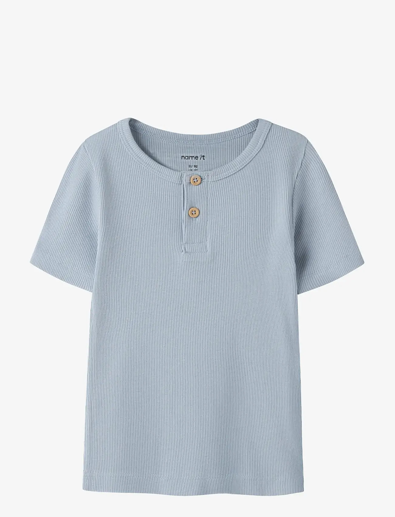name it - NMMKAB SS TOP NOOS - kortærmede t-shirts - blue fog - 0