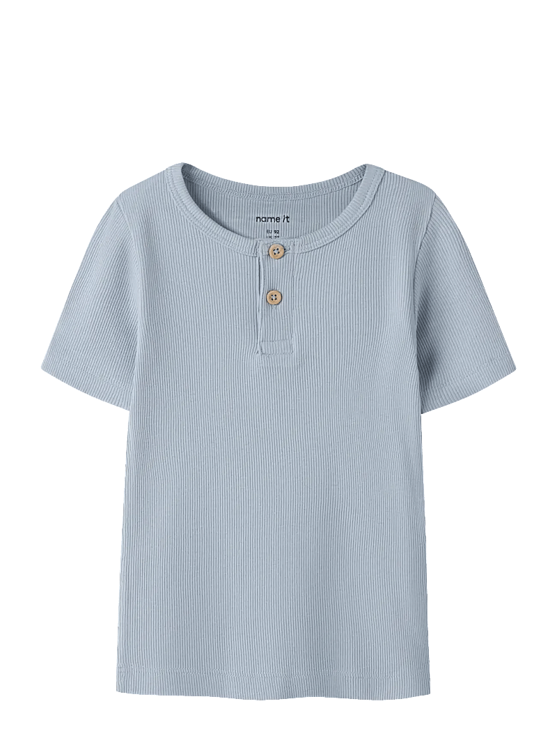 name it - NMMKAB SS TOP NOOS - kortærmede t-shirts - blue fog - 0