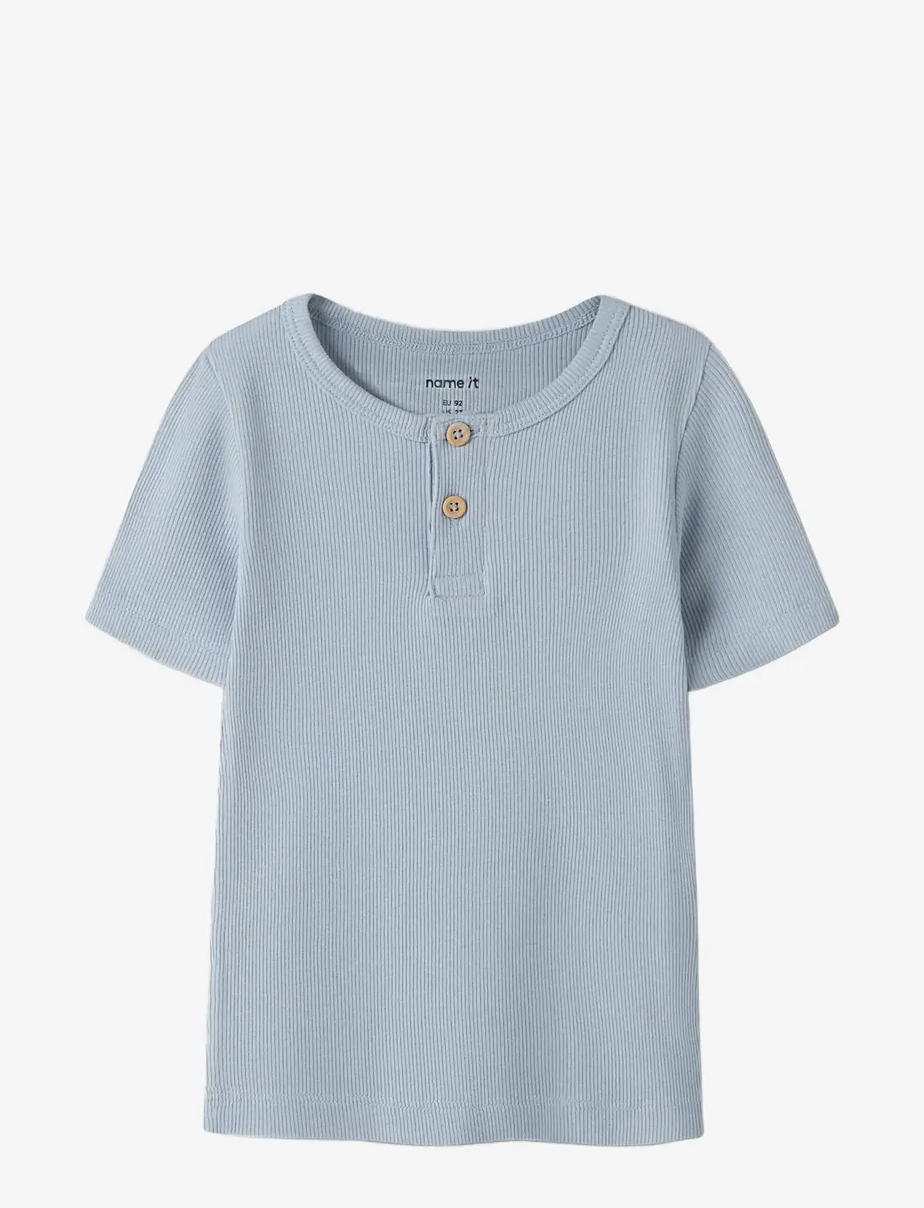 name it - NMMKAB SS TOP NOOS - kortærmede t-shirts - blue fog - 2