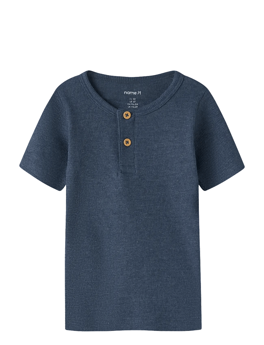 name it - NMMKAB SS TOP NOOS - lühikeste varrukatega t-särgid - vintage indigo - 0