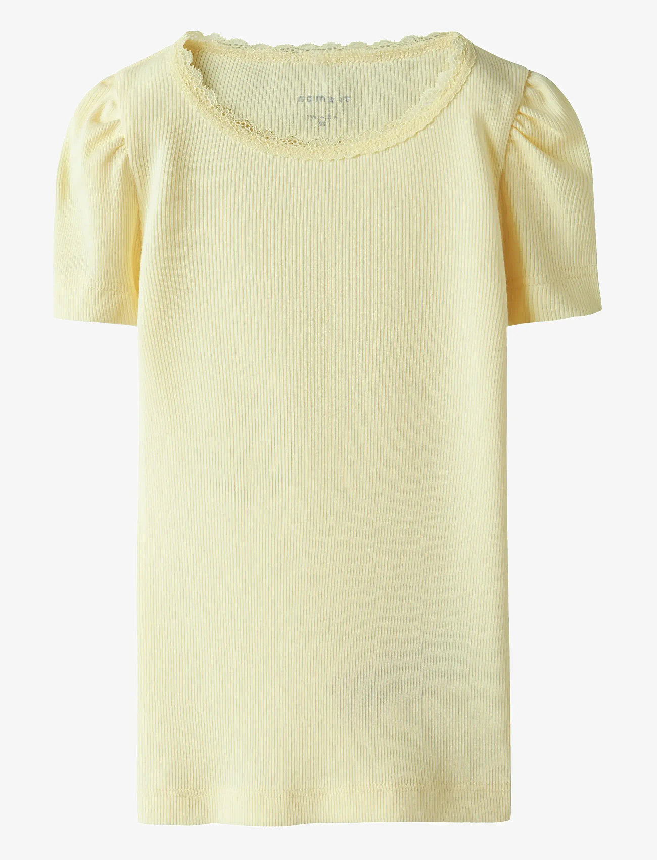 name it - NMFKAB SS TOP NOOS - kortärmade t-shirts - pastel yellow - 0