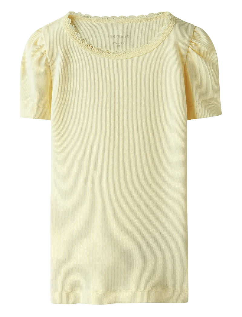 name it - NMFKAB SS TOP NOOS - kortärmade t-shirts - pastel yellow - 0