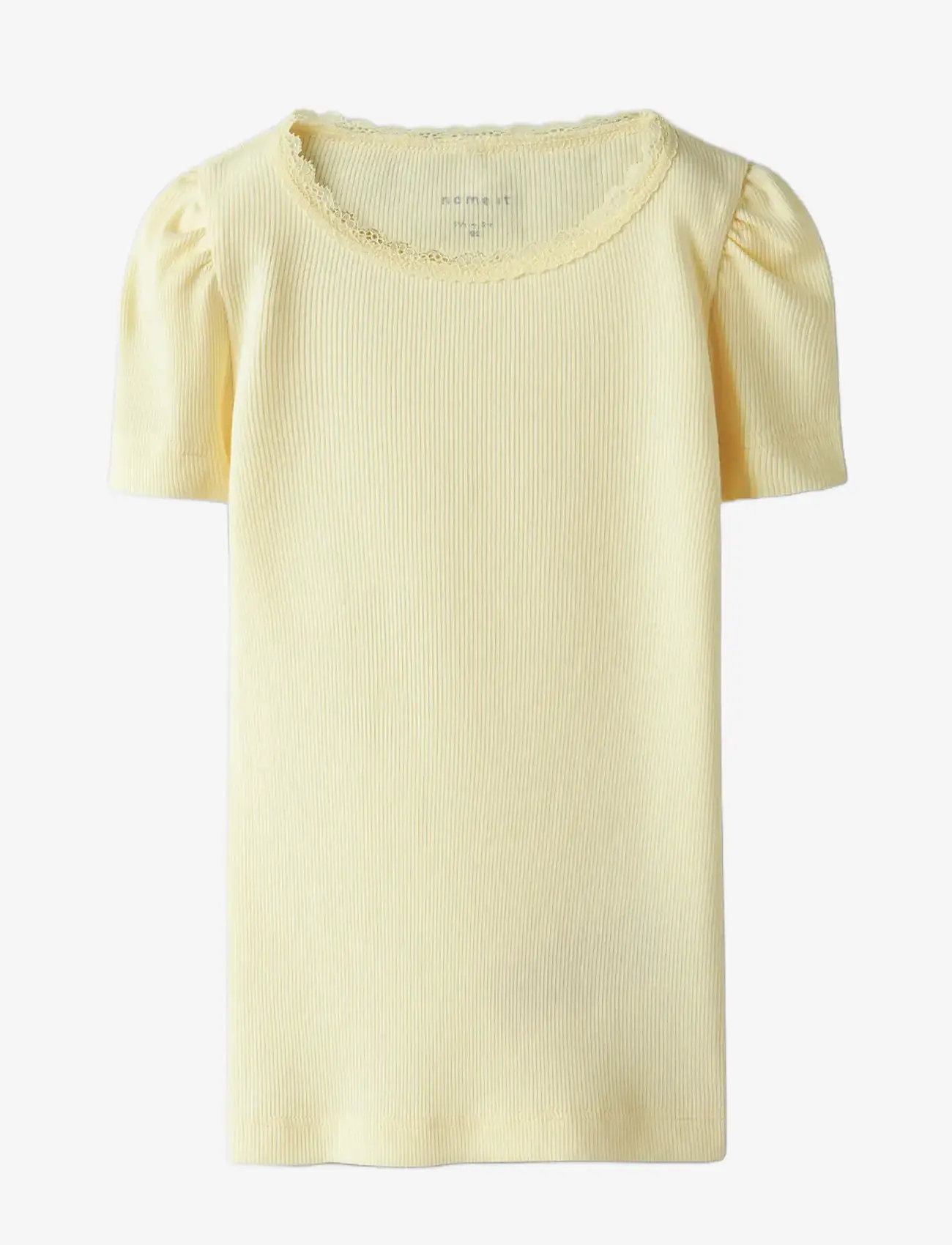 name it - NMFKAB SS TOP NOOS - kortärmade t-shirts - pastel yellow - 2