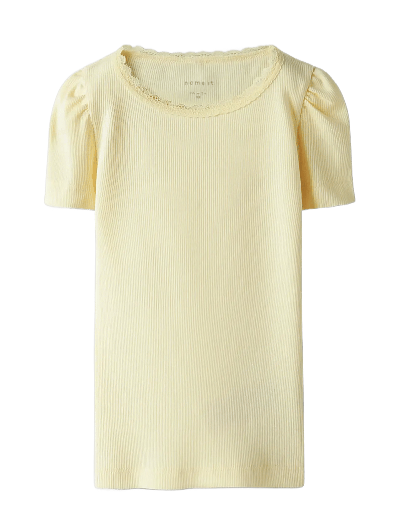 name it - NMFKAB SS TOP NOOS - kortärmade t-shirts - pastel yellow - 2