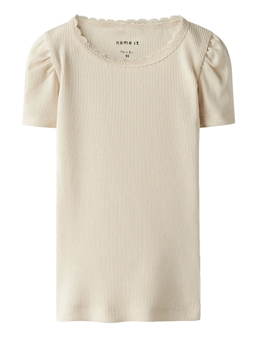 name it - NMFKAB SS TOP NOOS - kortärmade t-shirts - summer sand - 0