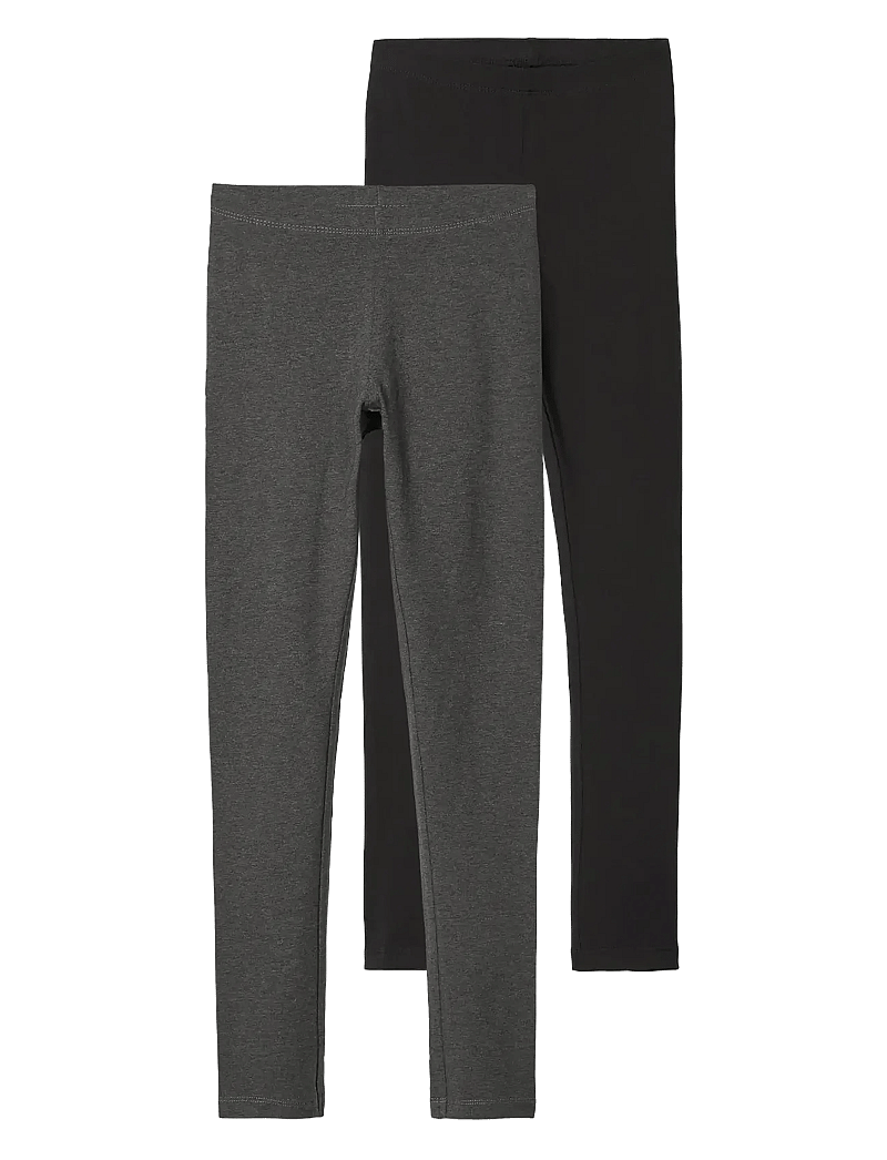 name it - NKFVIVIAN 2P LEGGING L NOOS - multipack leggings - dark grey melange - 0