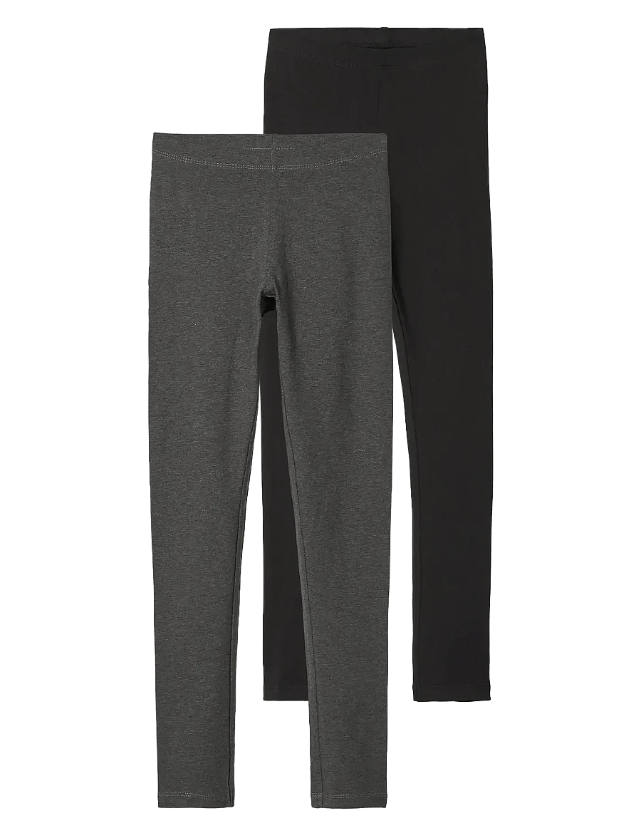 name it - NKFVIVIAN 2P LEGGING L NOOS - underdele i flerpak - dark grey melange - 1