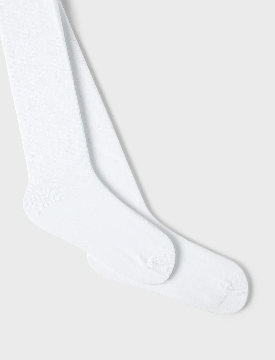 name it - NKNPANTYHOSE 2P SOLID NOOS - strumpbyxor - bright white - 3