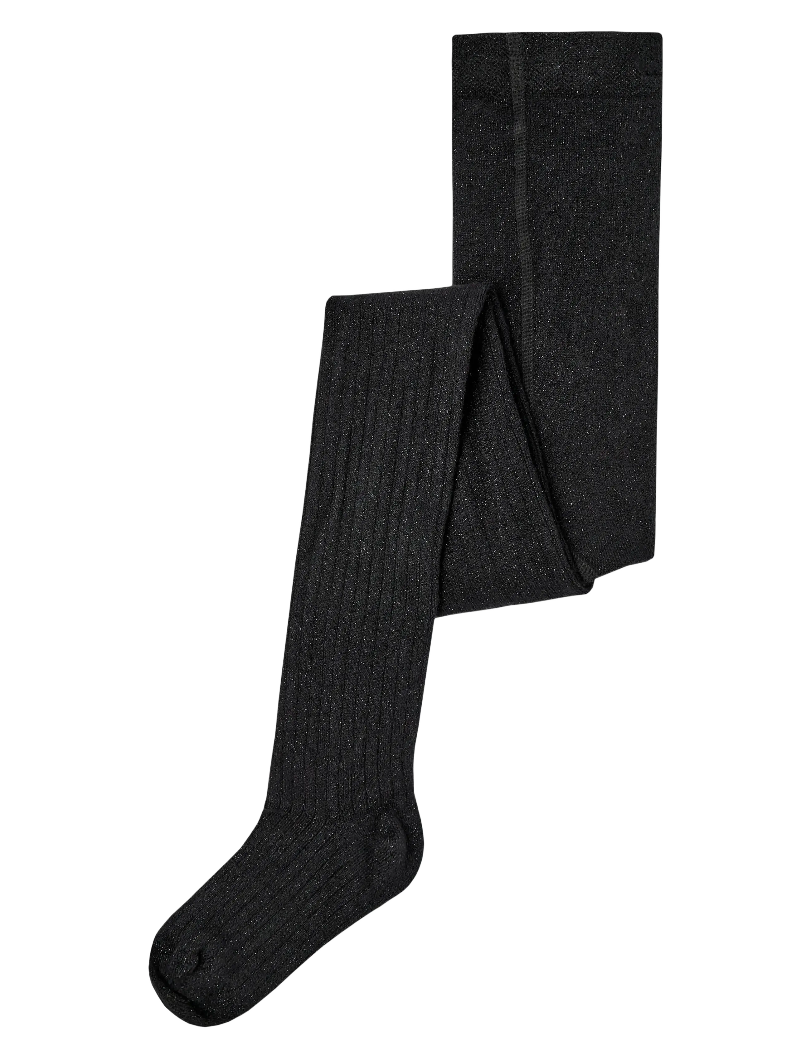 name it Nkfpantyhose Glitter Rib, Børn, Glitter Ribstrømpebukser, Sort, Str: 146-152