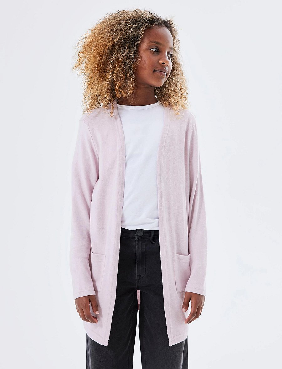 name it - NKFVICTI LS KNIT CARD L NOOS - koftor - burnished lilac - 0