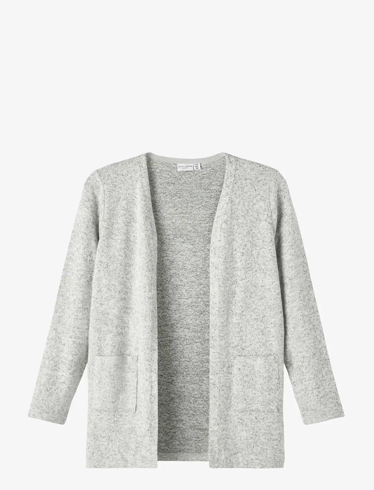 name it - NKFVICTI LS KNIT CARD L NOOS - koftor - grey melange - 1