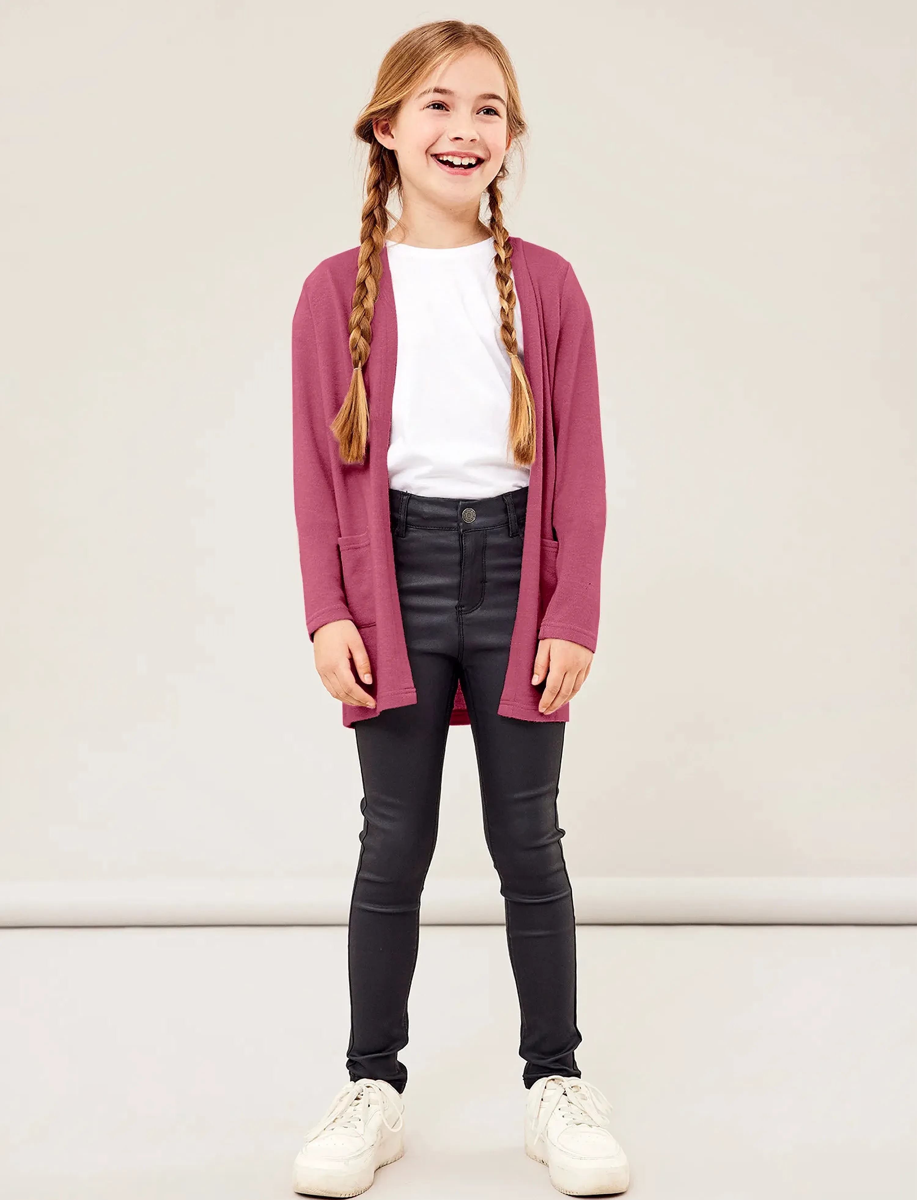 name it - NKFVICTI LS KNIT CARD L NOOS - cardigans - rose wine - 3