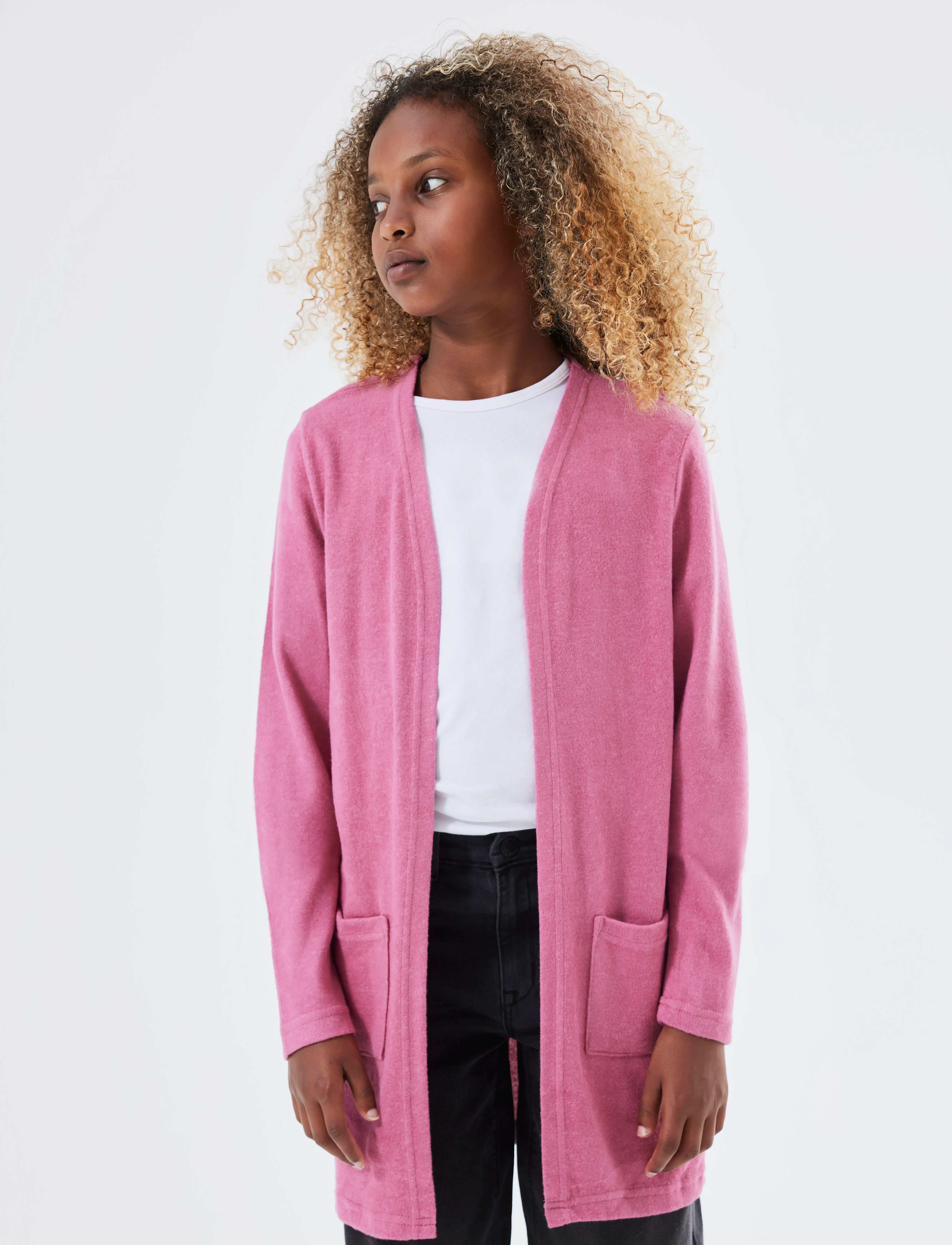 name it - NKFVICTI LS KNIT CARD L NOOS - cardigans - rose wine - 4