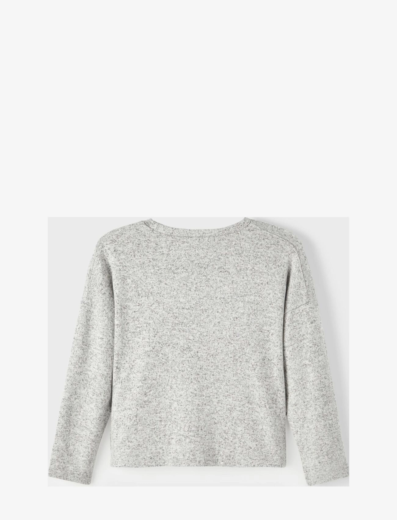 name it - NKFVICTI LS KNIT L NOOS - toppar & t-shirts - grey melange - 2