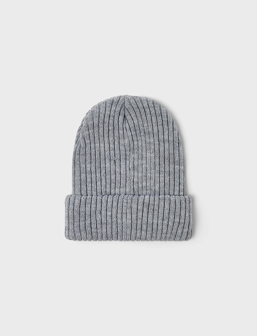 name it - NKNMILAN KNIT HAT2 NOOS - beanies - grey melange - 2