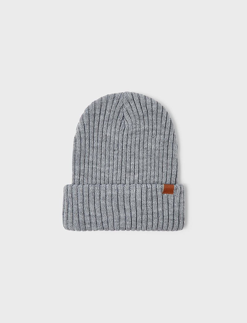 name it - NKNMILAN KNIT HAT2 NOOS - bonnet - grey melange - 0