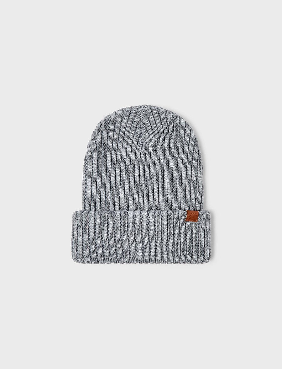name it - NKNMILAN KNIT HAT2 NOOS - beanies - grey melange - 0