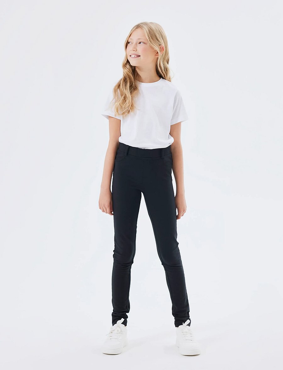 name it - NKFJAVI SOLID SWE LEGGING UNB N NOOS - leggings - black - 0